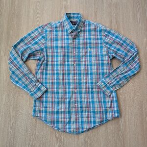 Polo Ralph Lauren Shirt Men's Medium Plaid Yellow Pony